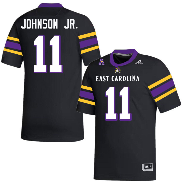 #11 DJ Johnson Jr. East Carolina Pirates College Football Jersey Stitched-Black